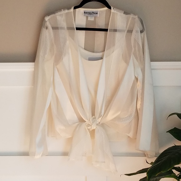 Another Thyme Tops - Another Thyme cream color sheer camisole vintage